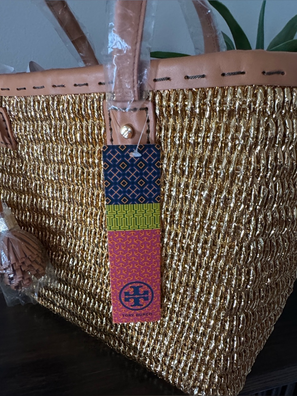 NWT Tory Burch chunky straw tote - Picture 2 of 11